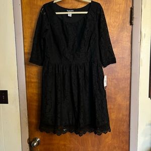 Paperdoll Black Lace Baby Doll Dress 1X